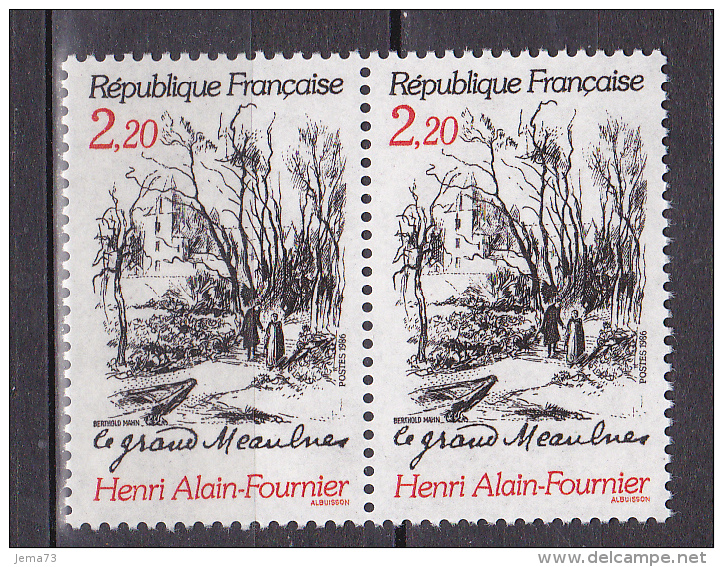 N° 2443 Centenaire De La Naissance D´Henri Alain Fournier: Le Grand Meaulnes : Une Paire De 2  Timbre Neuf - Neufs