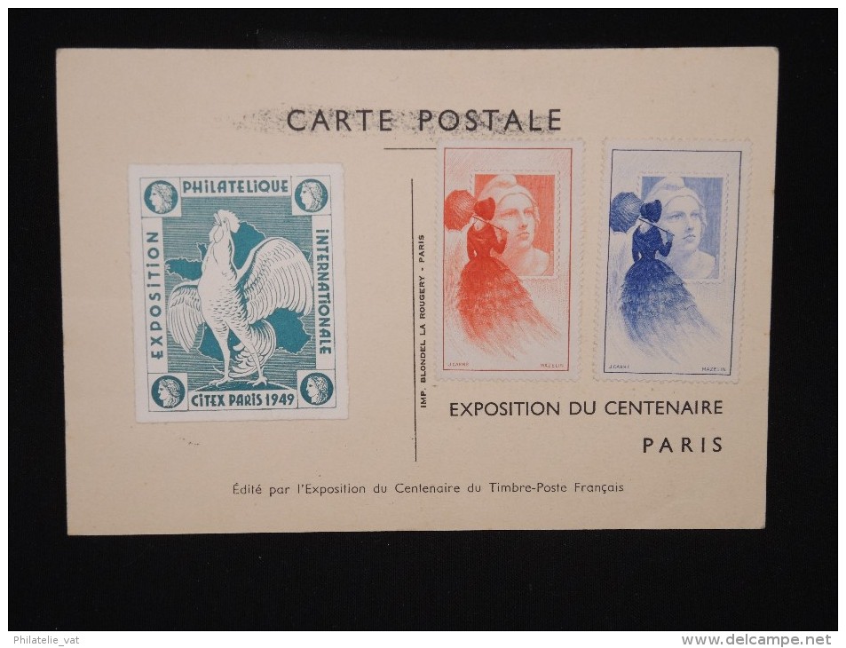 FRANCE - Vignettes Sur Cp De L'exposition De 1949 - à Voir - Lot P9039 - Esposizioni Filateliche