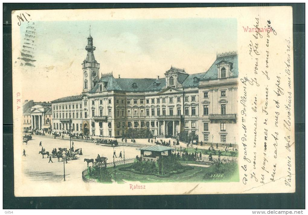 Cpa -  Mairie De Varsovie - Affranchie En 1903 Timbres Oblitéré " Bapwaba N°2 Varsovie Poste N°2- Lm19 - Briefe U. Dokumente