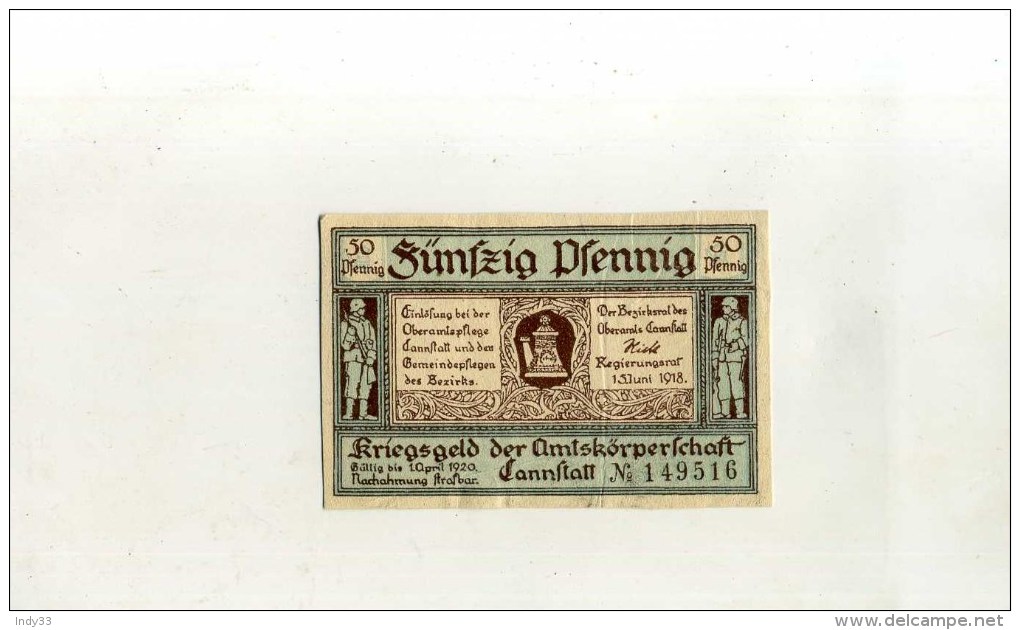 - ALLEMAGNE WEIMAR . 50 PF. 1918 . - Administración De La Deuda