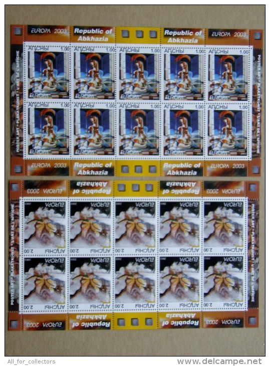 SALE!!! Europa Cept Stamp 2003 2 Sheetlets Art Painting Poster Art Plakat Kunst - Géorgie