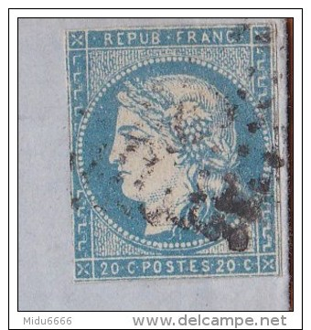 N° 44 EMISSION DE BORDEAUX SUR LETTRE 1871 CAD FLERS DE L´ ORNE POUR TOULOUSE - 1870 Uitgave Van Bordeaux