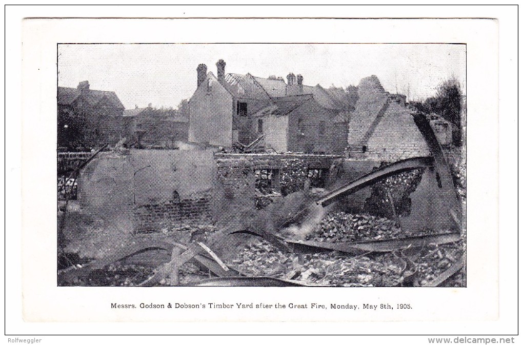 AK GB Godson & Dobson's Timber Yard After The Great Fire 8.5.1905 - Autres & Non Classés