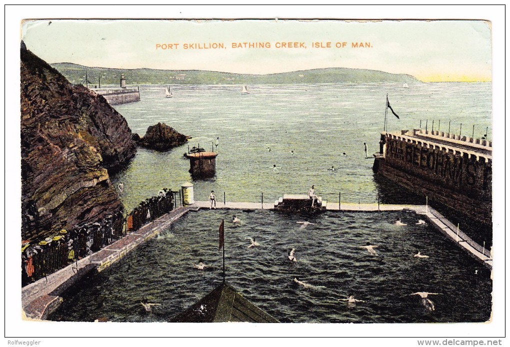 AK Insel Man - Port Skillion Ges. 3.8.1908 Ramsey Foto Star Series - Ile De Man
