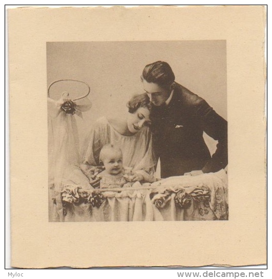 Faire-Parts Baptême &amp; Naissance. Couple &amp; Bébé. Charleroi 1926. - Naissance & Baptême