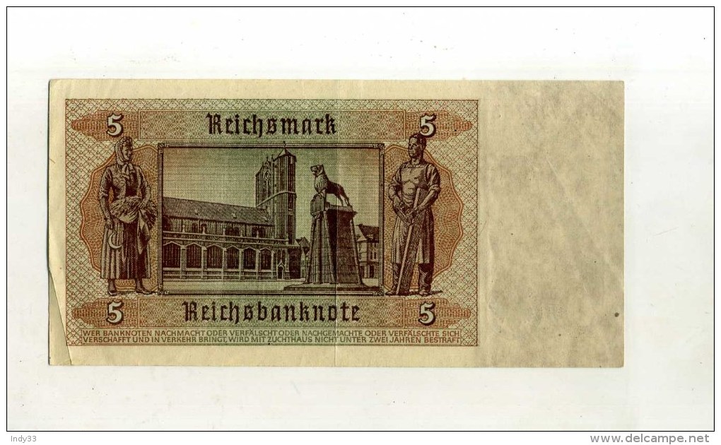 - ALLEMAGNE 1933/45 . 5 REICHSM. 1942 . - 5 Reichsmark