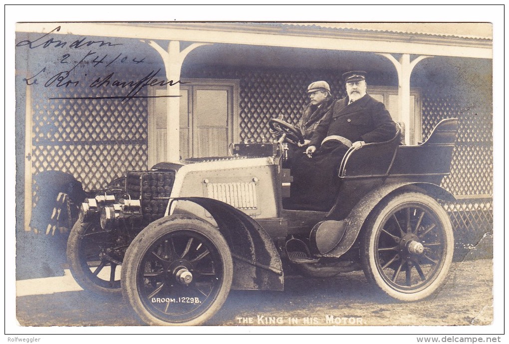 AK GB London King In His Motor Le Roi Chauffeur Oldtimer Ges. 4.1904 Foto Broom#1229B - Autres & Non Classés