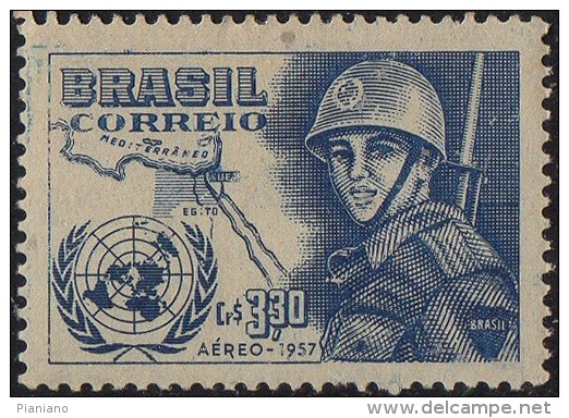 PIA - BRASILE - 1957 : In Onore Delle Forze Brasiliane Dell' ONU- (Yv  PA 76) - Poste Aérienne