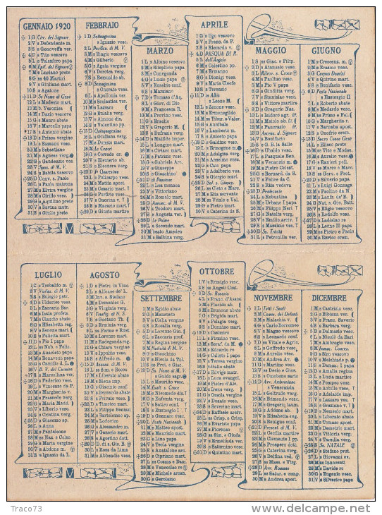 PALERMO 1920 - Calendario Pubblicitario /  G.& E. Flli Sénès & C. - Formato Piccolo : 1901-20