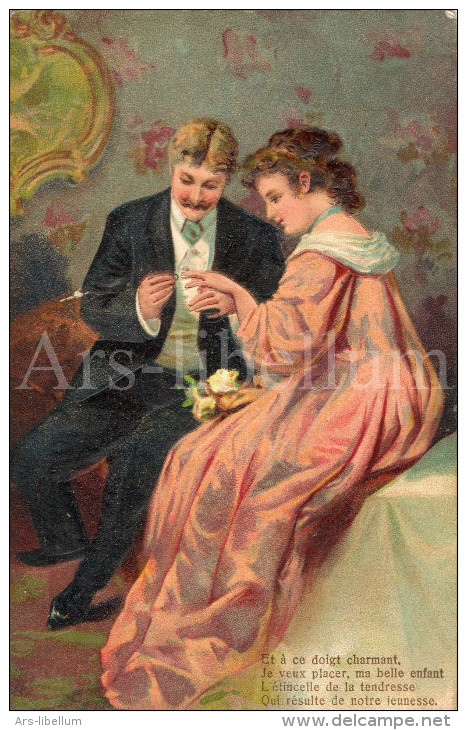 Postkaart / Verloving / Koppel / Couple / Romantisch / Fiançailles / Engagement / 1909 - Noces