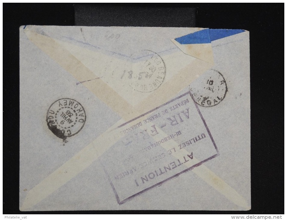 FRANCE - DAHOMEY - Enveloppe De Porto Novo Pour La France En 1938 Avec Propagande Au Dos Pour La P.A. à Voir - Lot P9092 - Briefe U. Dokumente