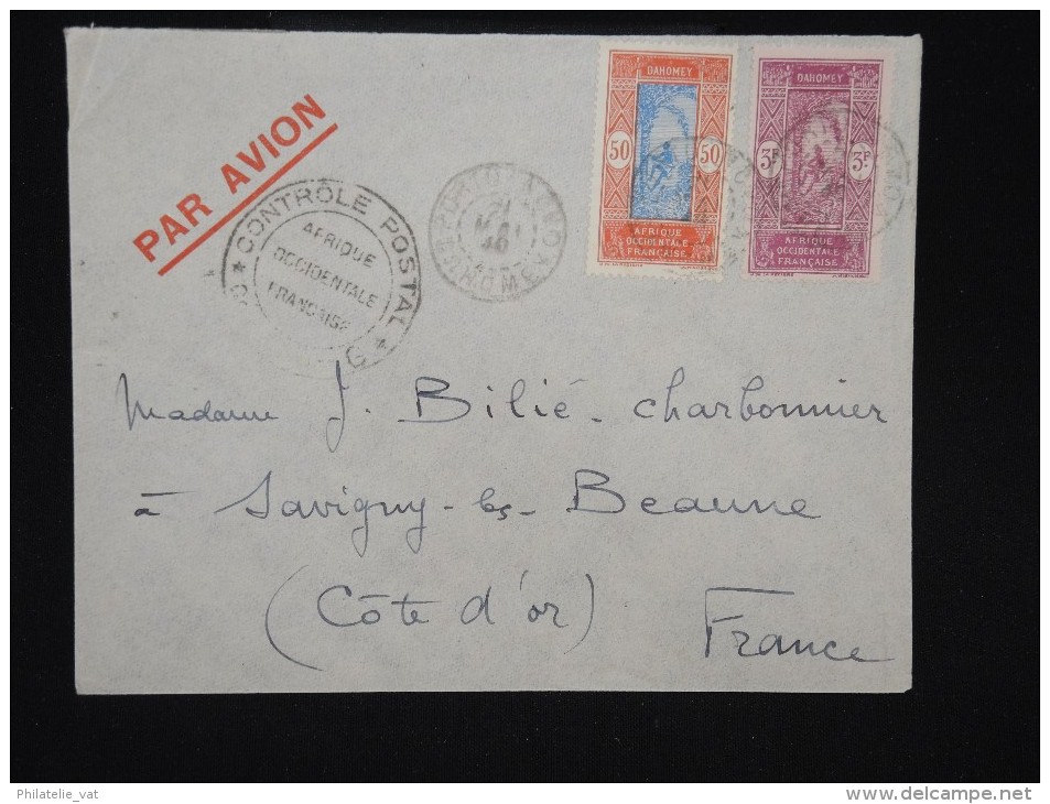 FRANCE - DAHOMEY - Enveloppe De Porto Novo Pour¨Savigny /Beaune En 1940 - Cachet " Controle Postal" - à Voir - Lot P9100 - Cartas & Documentos