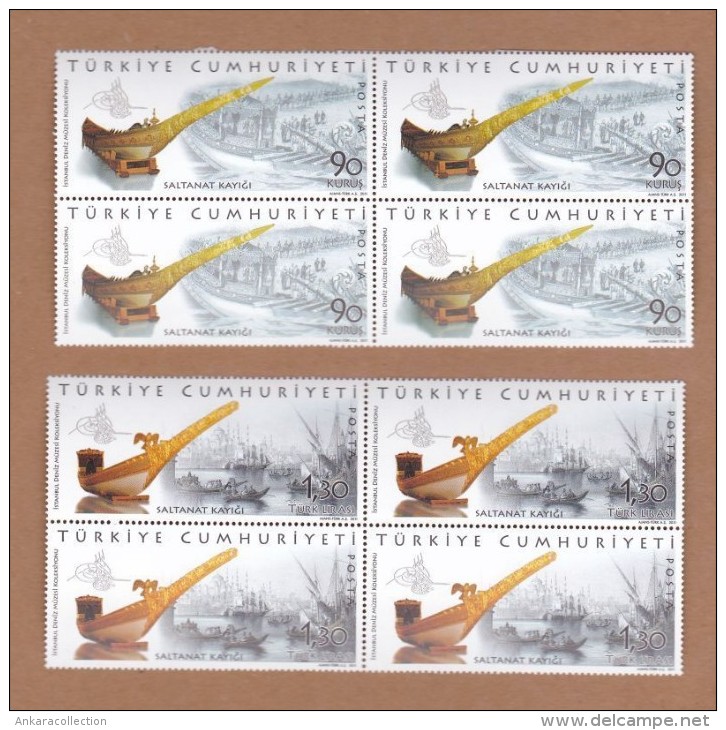 AC - THE SULTAN'S BOATS MNH BLOCK OF FOUR STAMP TURKEY 29 NOVEMBER 2011 - Unused Stamps