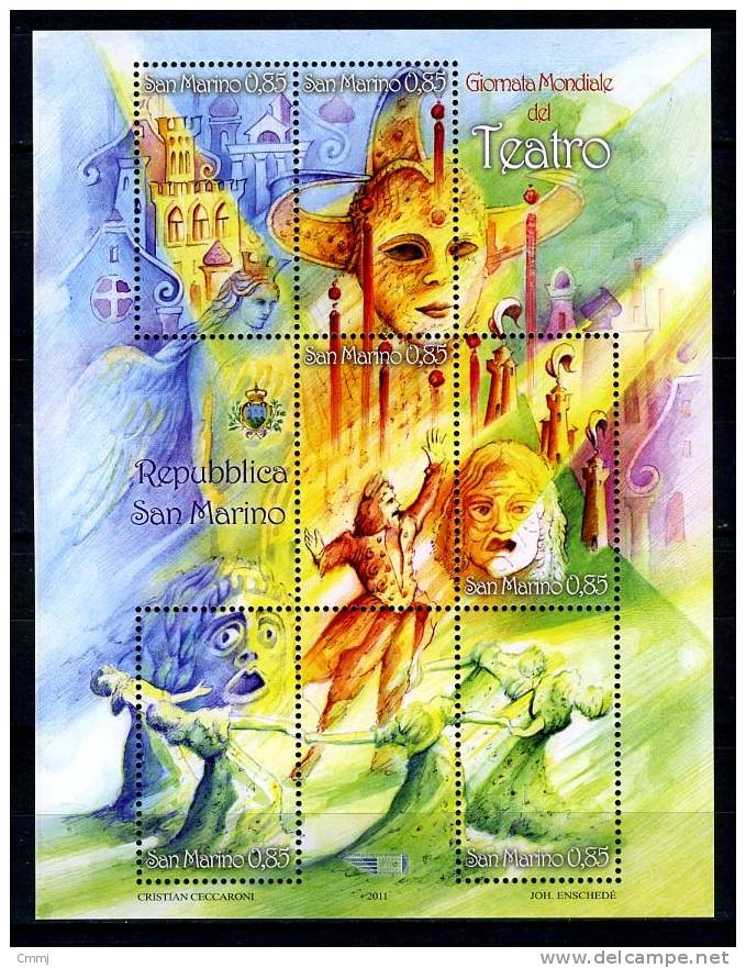 2011 - SAN MARINO - SAINT-MARIN - GIORNATA MONDIALE DEL TEATRO - MNH - (**) -  New Mint - Hojas Bloque