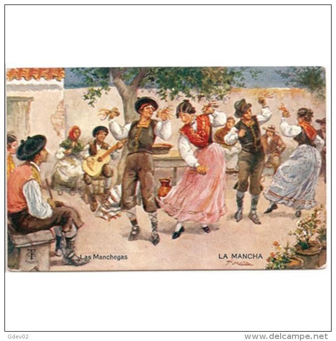 CDRLTP5403-LFTD5401.Tarjeta Postal DE CIUDAD REAL.Casas.LOS MANCHEGOS.Cante Y Baile De LA MANCHA.TIPOS DEL PAIS - Ciudad Real