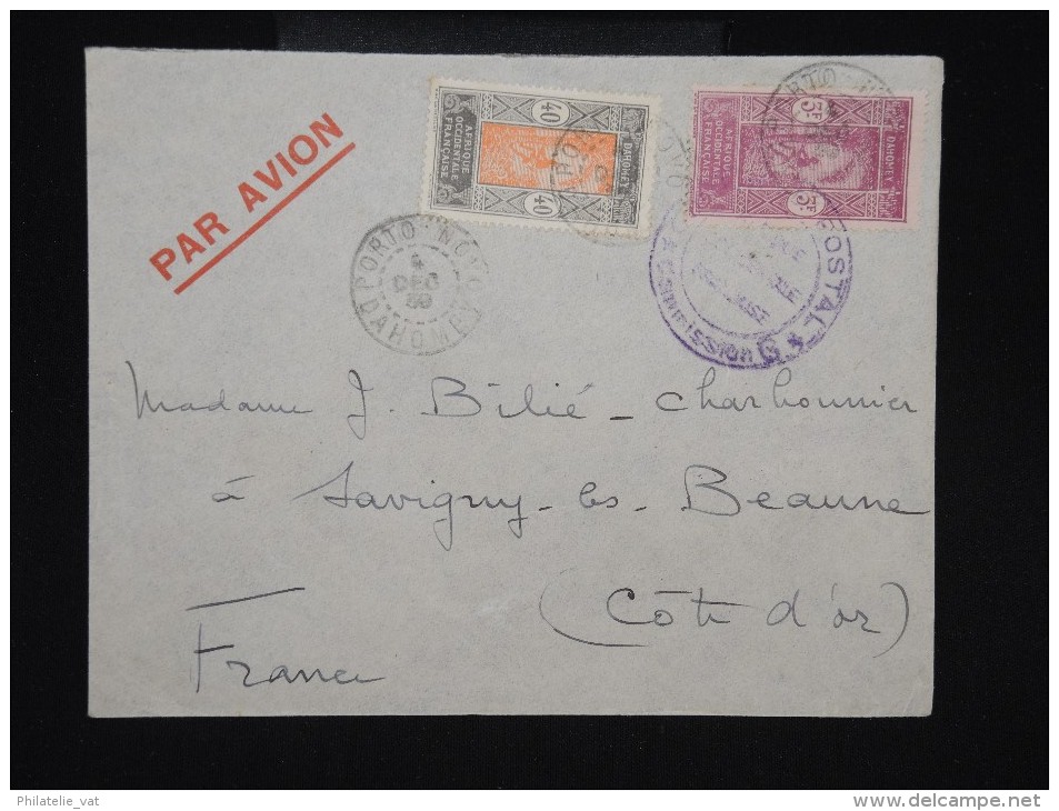 FRANCE - DAHOMEY - Enveloppe DePorto Novo Pour Savigny Les Beaune En 1939 Avec Controle Postal- à Voir - Lot P9123 - Brieven En Documenten