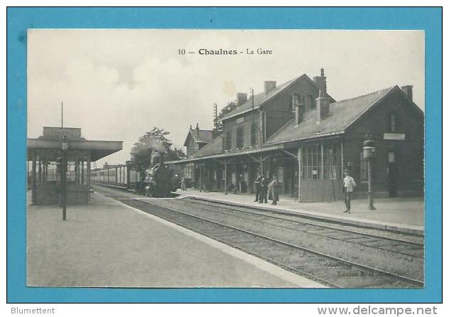 CPA 10 - Chemin De Fer Arrivée Du Train En Gare De CHAULNES 80 - Chaulnes