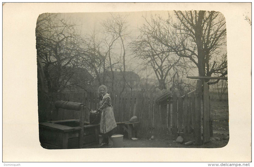 Jurbakas  Carte Photo Mars 1925  Jardin Puits - Lituanie