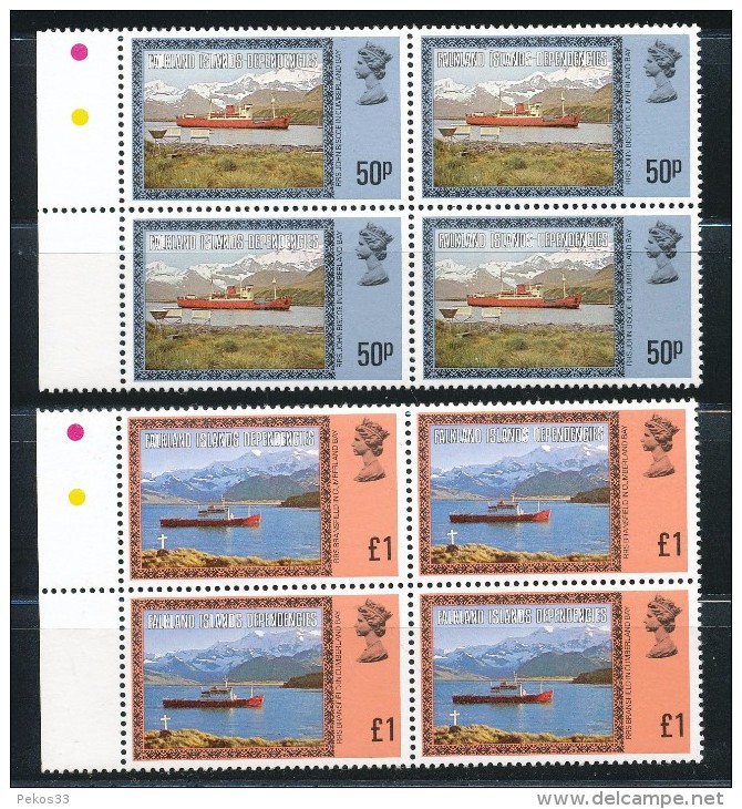 Falklandinseln, S.-Georgien U. D. S.-S.-Inseln - Mi.Nr.  78  -  89  -   Postfrisch   Freimarken: Landschaften  3er Fehlt - Falklandinseln