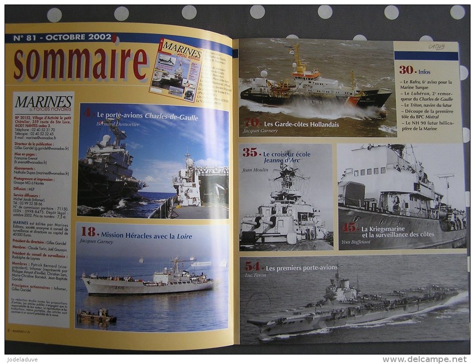 MARINES ET FORCES NAVALES N° 81 Histoire Marine Bateau Sous Marins Premiers Porte Avions Marin Navire Guerre - Bateau