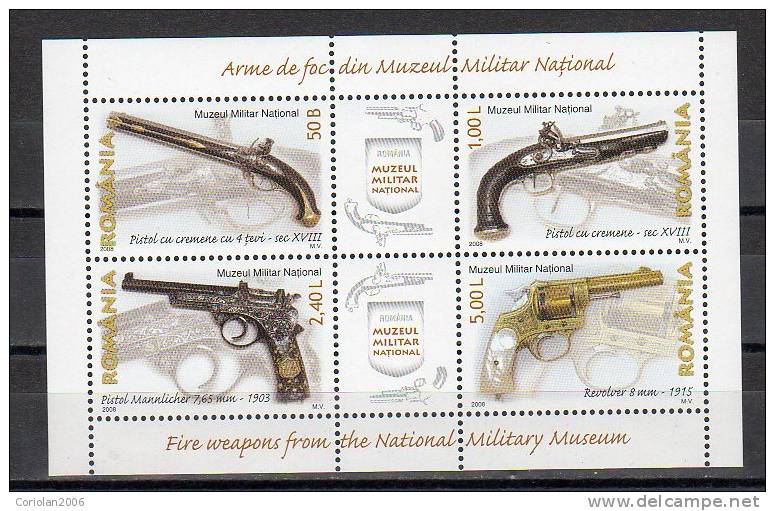 Romania 2008 / Guns / Block - Neufs