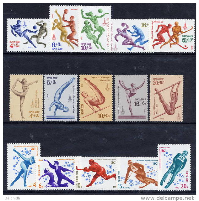SOVIET UNION 1979-80 Olympic Sports Sets And Blocks MNH / **. - Unused Stamps