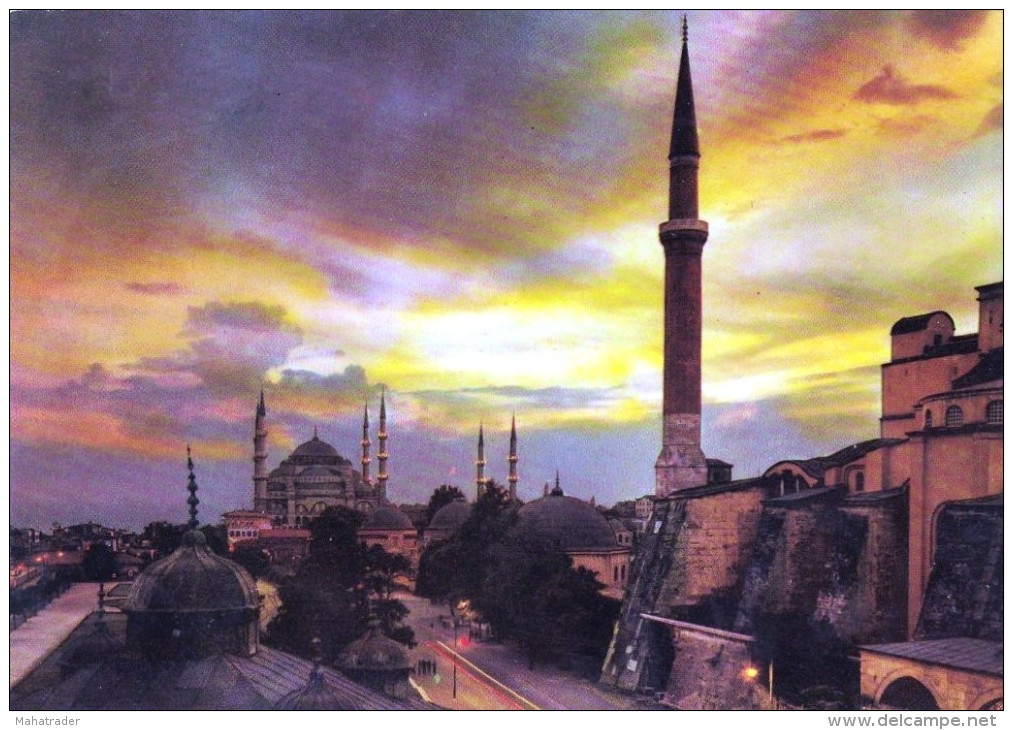 Turkey - Istanbul - Hagia Sophia And The Blue Mosque - Mailed 1968 - Islam