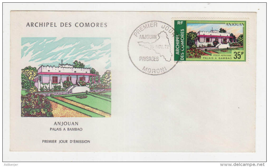 ARCHIPEL COMORES - FDC Palais De BAMBAOi - 15.11.1972 - COMOROS - KOMOREN - Lettres & Documents