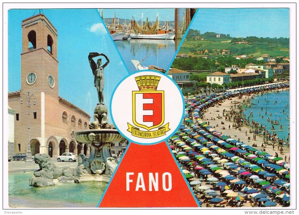 L3003 Fano (Pesaro Urbino) - Stemma Cittadino - Panorama Vedute Multipla / Viaggiata 1989 - Fano