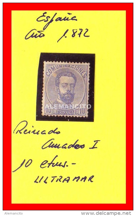 ESPAÑA - AMADEO I REINADO 1872 - Unused Stamps