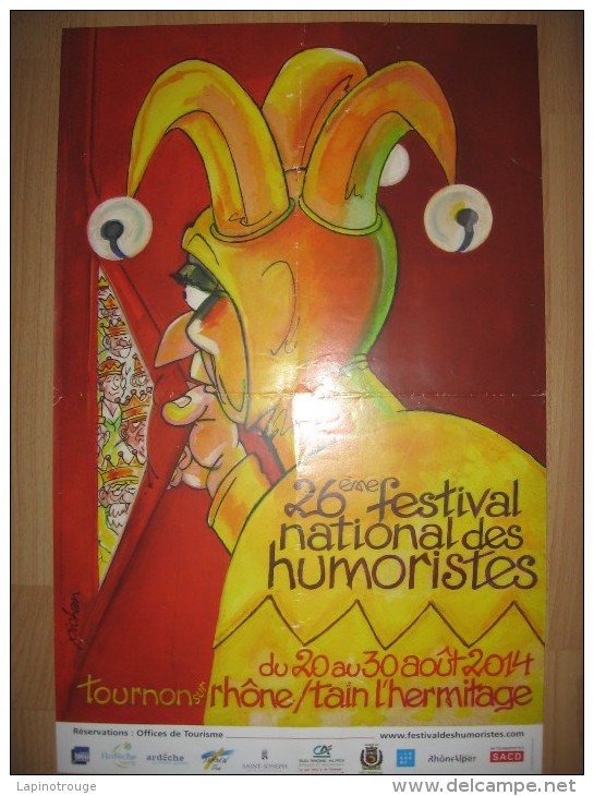 Affiche PICHON Festival National Des Humoristes Tournon Sur Rhône 2014 - Plakate & Offsets