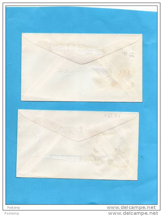 NOUVELLES HEBRIDES-N°211-12+ 213-14-sur 2 EnveloppesFDC-cote Des Timbres Seuls 16,3 - Oblitérés