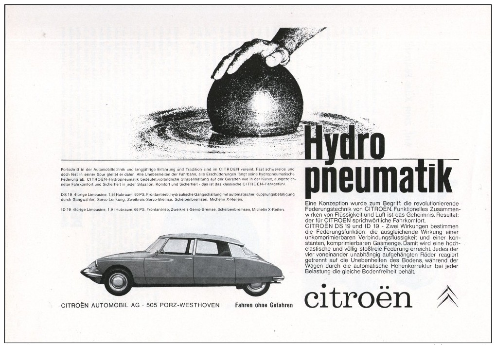 Original-Werbung/ Anzeige 1963 - 1/1  SEITE - CITROEN DS -  Ca. 240 X 180 Mm - Werbung