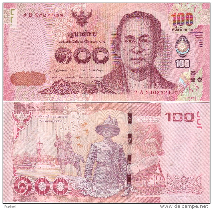 THAILAND  New 100 Baht     2015        UNC - Tailandia