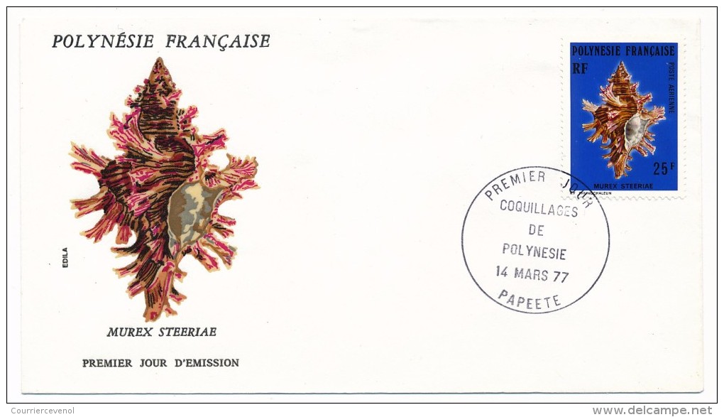 POLYNESIE FRANCAISE - 3 FDC - Coquillages De Polynésie 1977 - FDC