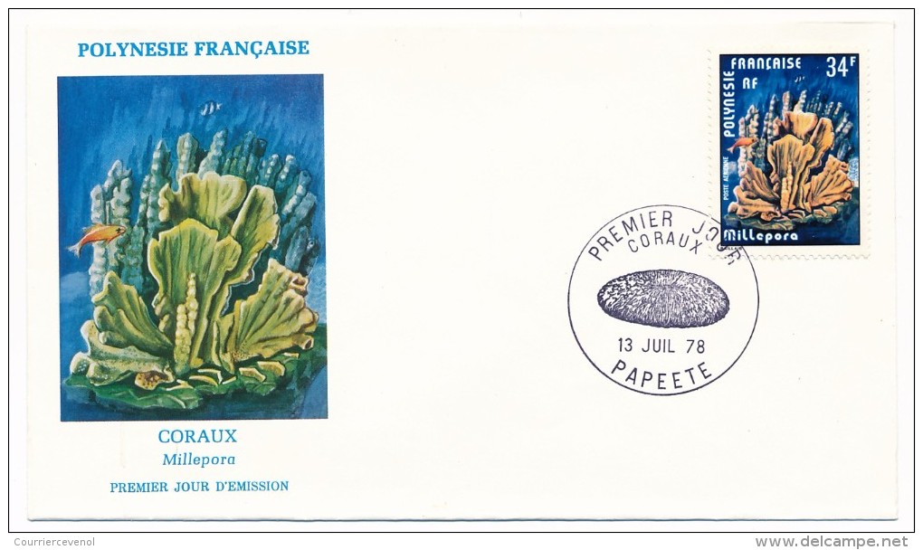 POLYNESIE FRANCAISE - 2 FDC - Coraux - Juillet 1978 - FDC