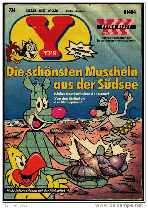 YPS Comic  -  Heft Nr. 734 Von Ca. 1989  -  Die Schönsten Muscheln Aus Der Südsee - YPS