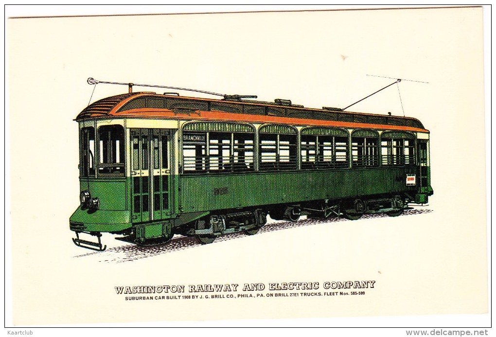 Suburban Car ( Built 1908 By Brill Co., Phila.)  - Washington Railway And Electric Company - USA - Tramways
