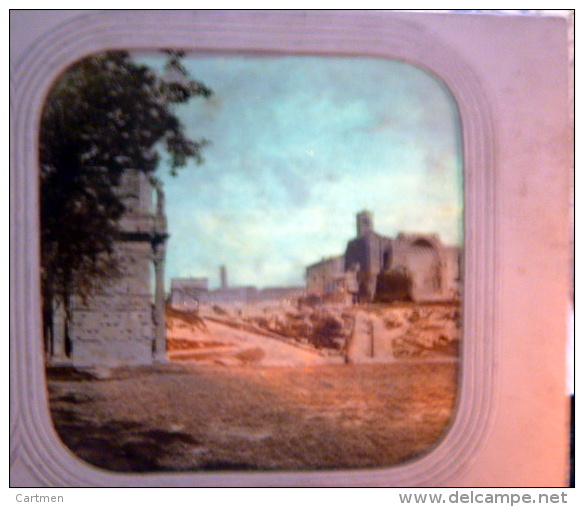 PHOTO STEREO  LUMINEUSE TRANSPARENTE AJOUREE AVEC EFFET DE COULEUR ITALIE ROME VOIE SACREE  VERS  1860 - Stereoscopic