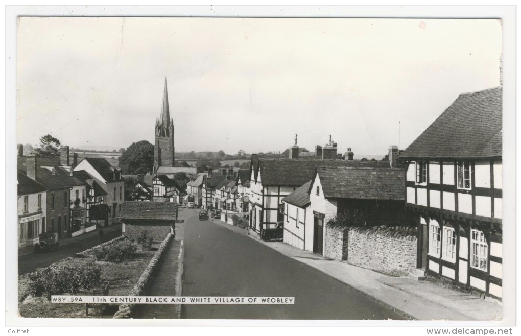 Herefordshire        Century Black And White Village Of Weobley - Herefordshire