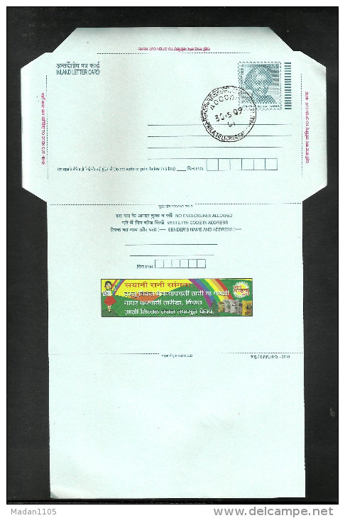 INDIA, 2009, POSTAL STATIONERY, Consumer Awareness, Indira Gandhi Inland Letter Card, First Day Cancellation - Inland Letter Cards