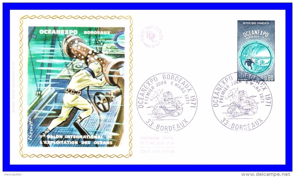 1666 (Yvert) Sur FDC (GF-PJ) - OCÉANEXPO. Bordeaux 1971 - France 1971 - 1970-1979