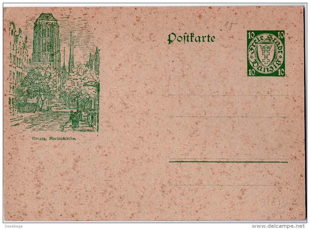 Deutsches Reich - Danzig Ilustrated Stationery Postcard / Ganzsache P 38 I, Mint, RARE !!! - Other & Unclassified