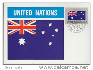 United Nations New York 1984 Flag Australia Maxicard (24814) - Cartes-maximum
