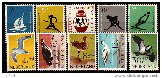 Ned 676-80, 752-6 Postfris, 1956 Olympische Spelen, 1961 Zomer - Unused Stamps