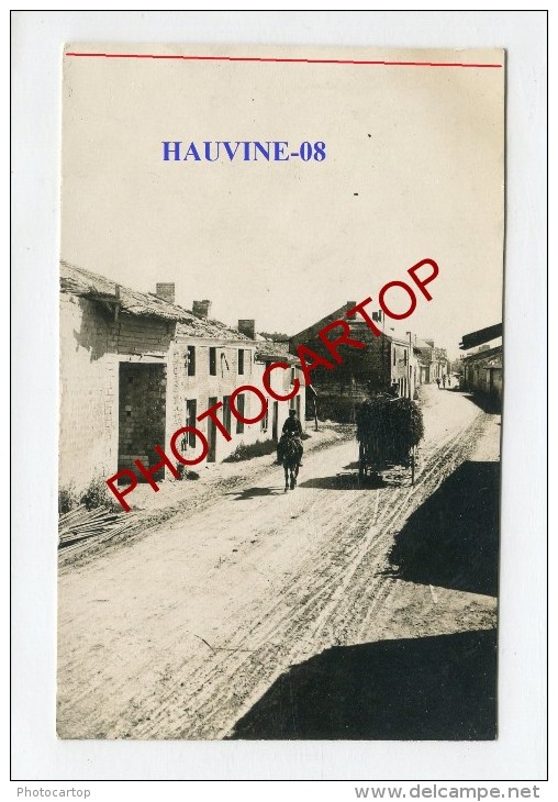 HAUVINE-CARTE PHOTO Allemande-Guerre14-18-1 WK-Militaria-France-08- - Autres & Non Classés