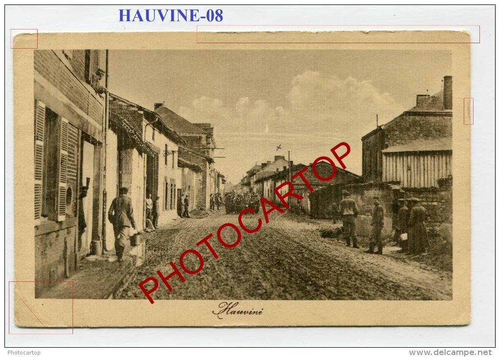 HAUVINE-CARTE Allemande-Guerre14-18-1 WK-Militaria-France-08- - Autres & Non Classés