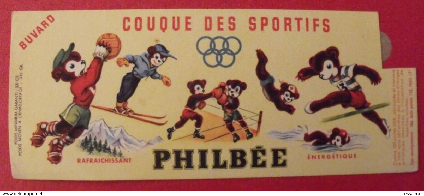 Buvard Philbée. Pain D'épices De Dijon. Ourson. Couque Des Sportifs. Vers 1950. - Peperkoeken