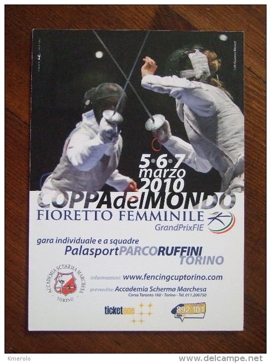 Coppa Del Mondo Fioretto Femminile 2010 Carte Postale - Fencing