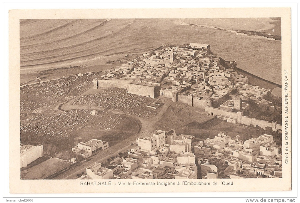 Maroc - Rabat Salé - Vieille Forteresse Indigène A L'embouchure De L'oued Cliché De Cie Aérienne Française - Rabat